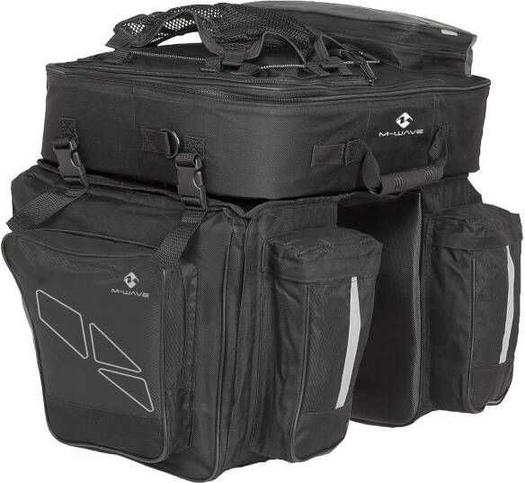 M-Wave M Wave Amsterdam Triple Bagagedragertas maat Sidebags 34x17x32 cm, Topbag, grijs/zwart