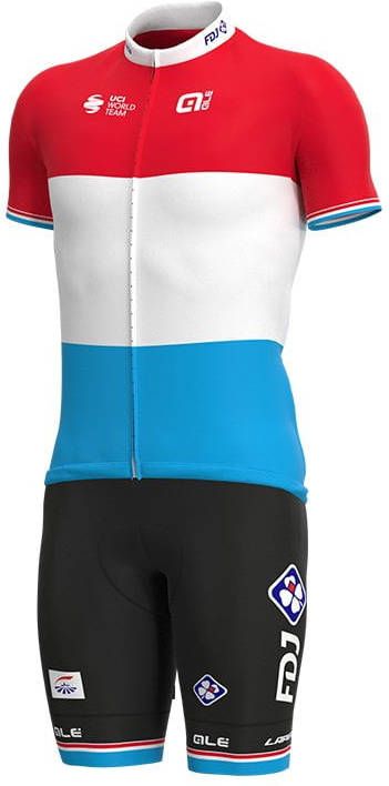 Alé GROUPAMA FDJ Luxemburgse kampioen 2021 Set(fietsshirt + fietsbroek ), voor heren