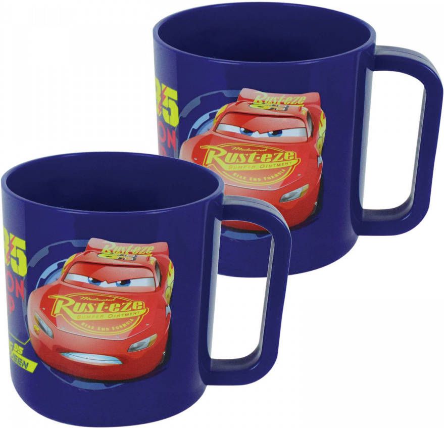 Disney 2x Stuks Kunststof Drinkbeker/mok Cars 350 Ml Kinderservies