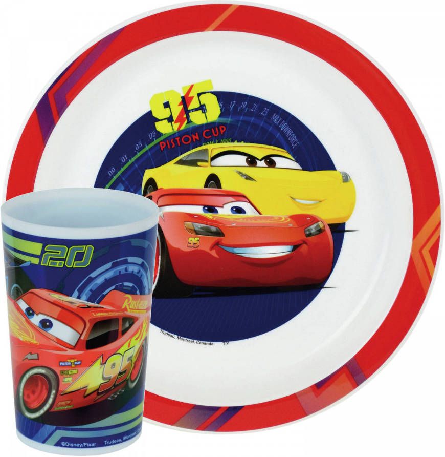 Disney Kinder Ontbijt Set Cars 2 delig Van Kunststof Kinderservies