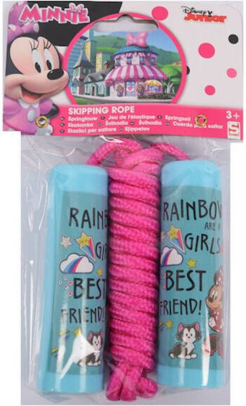 Disney Springtouw Minnie Mouse Junior Blauwe Handvatten Met Roze Touw