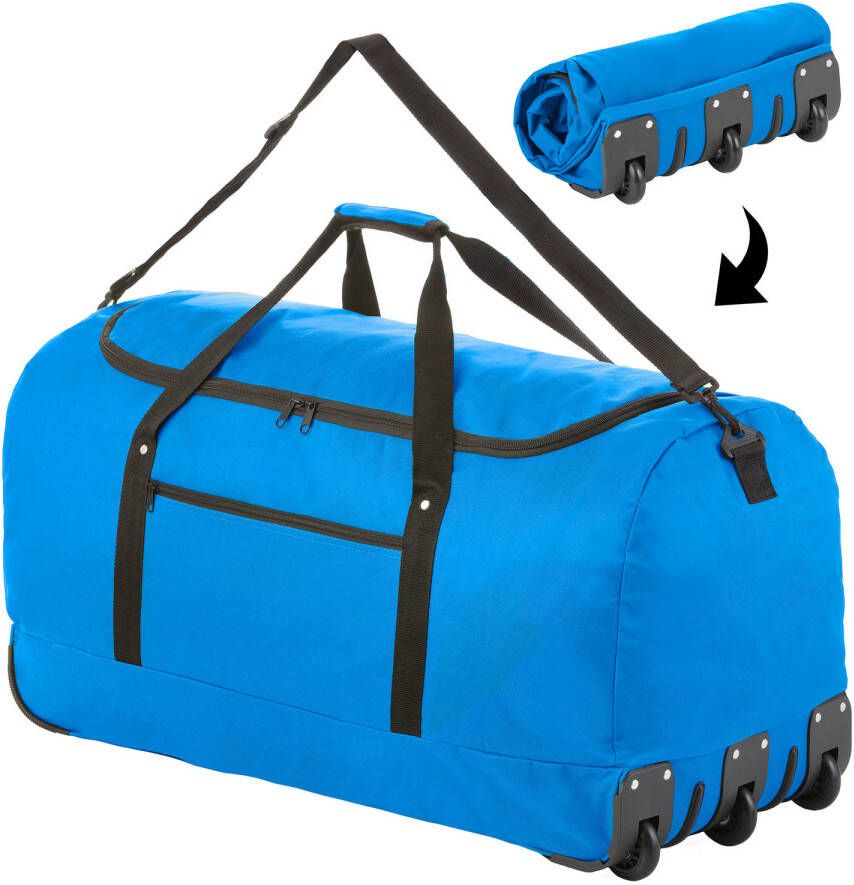 TravelZ Opvouwbare Wieltas 100 Liter Grote Reistas Blauw
