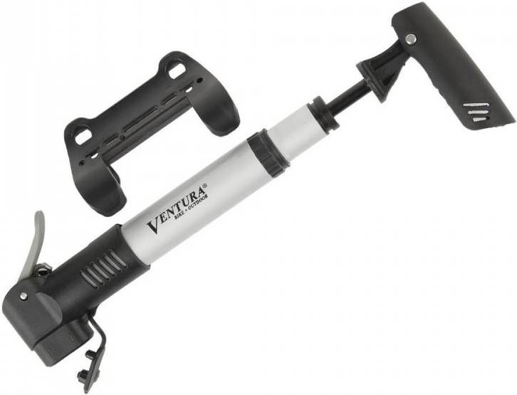 Ventura Fietspomp Mini Dubbel Kopstuk Telescoop Opvouwbaar T handvat