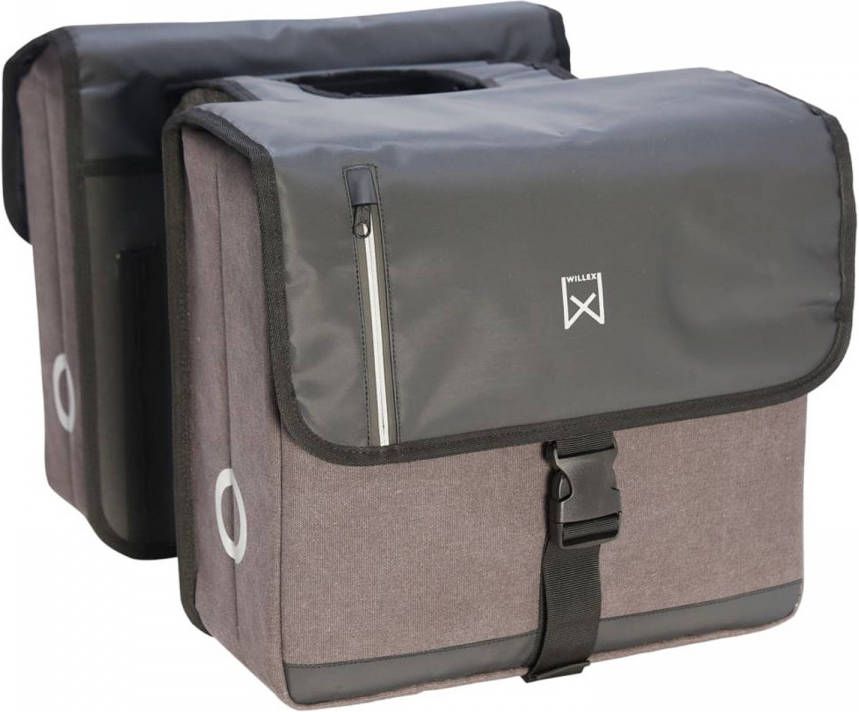 Willex Dubbele Canvas Kantoortas Grijs/Zwart 40 liter
