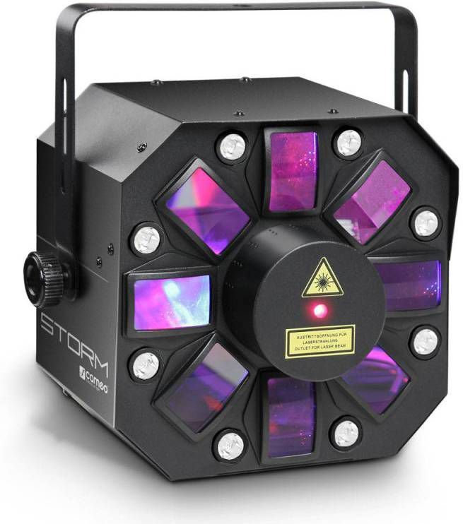Cameo STORM 3 in 1 RGBWA Derby, Strobe en Grating laser