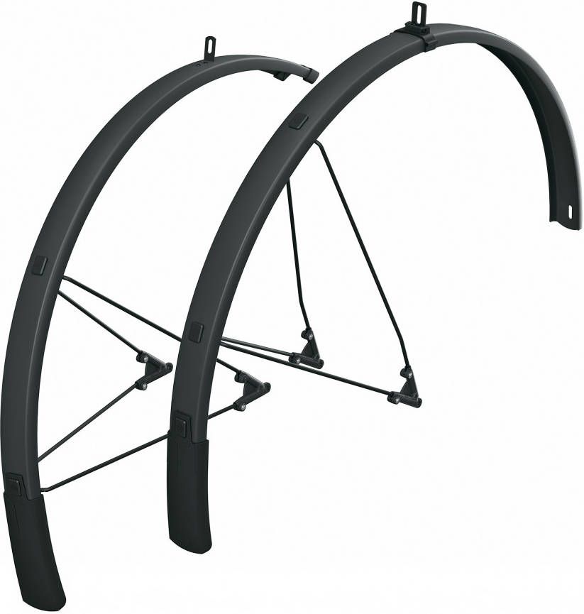 SKS Kunststof 28 inch 46 mm breedte spatbordenset met hoekprofiel Zwart