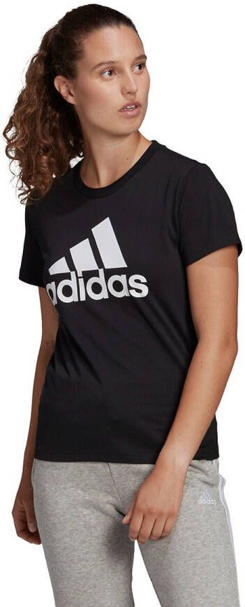 adidas T shirt Essentials Big Logo Zwart/Wit Vrouw