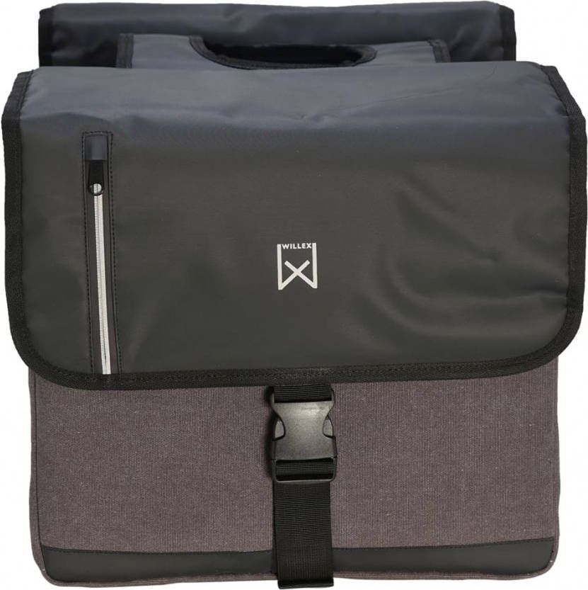 Willex Dubbele Canvas Kantoortas Grijs/Zwart 30 liter