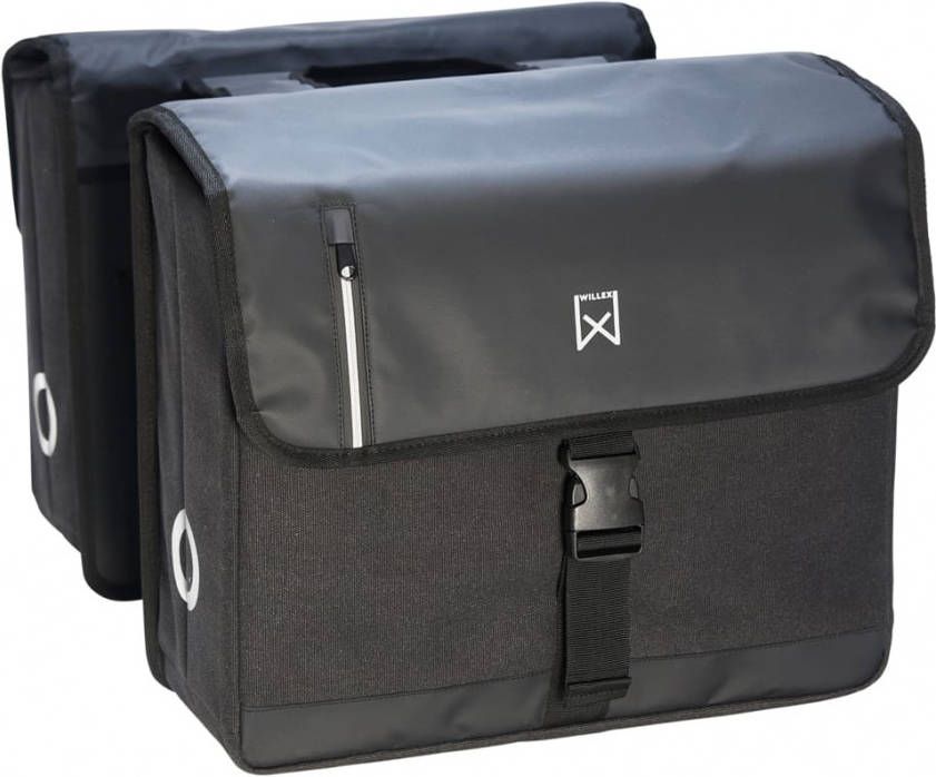 Willex Dubbele Canvas Kantoortas Zwart/Zwart 40 liter