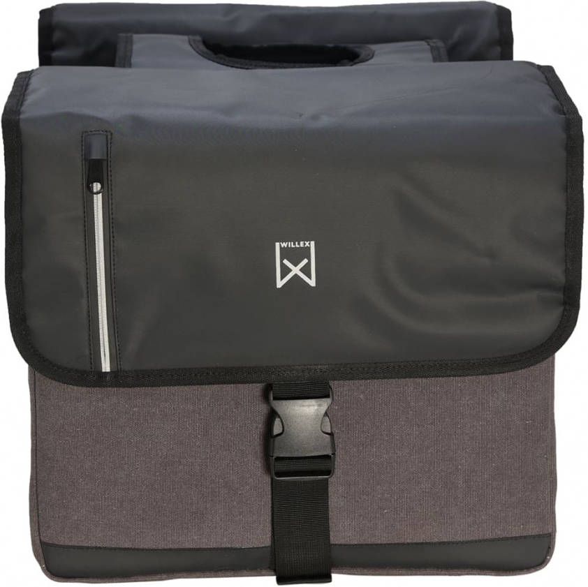 Willex Dubbele Canvas Kantoortas Grijs/Zwart 46 liter