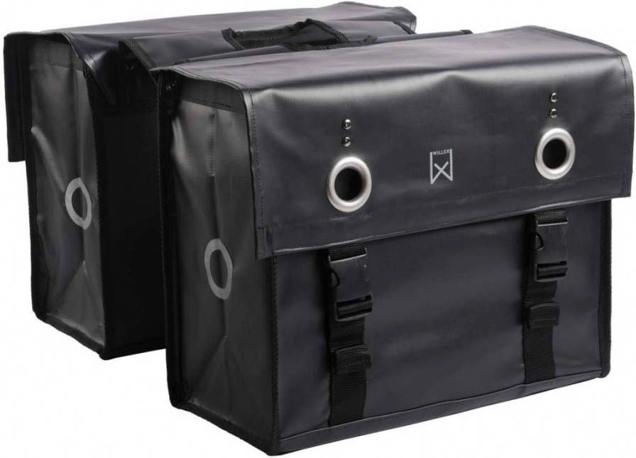 Willex dubbele bisonyl tas Mat zwart 52 liter Mat zwart